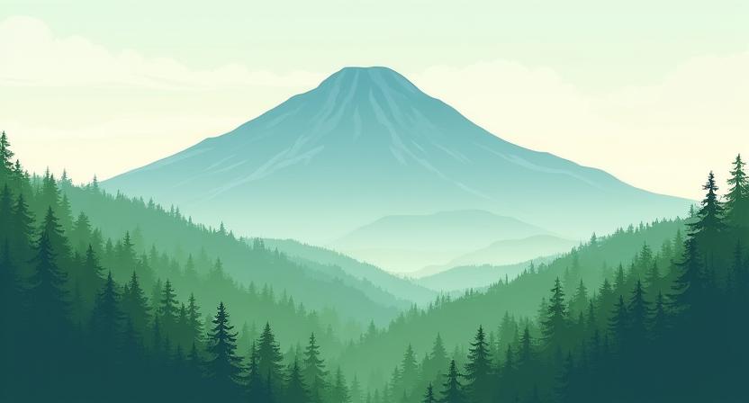 石鎚山のイラスト - 利用規約の法的背景を象徴
